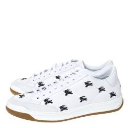 Burberry White Leather Timsbury Low Top Sneakers Size 44