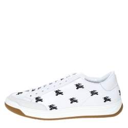 Burberry White Leather Timsbury Low Top Sneakers Size 44