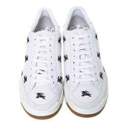 Burberry White Leather Timsbury Low Top Sneakers Size 44