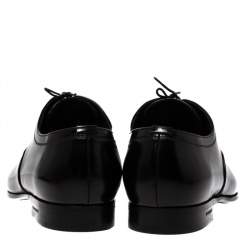 مملوكة مسبقًا Burberry Black Leather Millstead Lace Up Oxfords Size 43