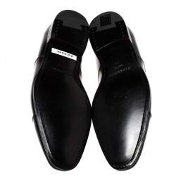 مملوكة مسبقًا Burberry Black Leather Millstead Lace Up Oxfords Size 43