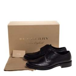 Burberry Black Brogue Leather Aleighton Lace Up Derby Size 40.5