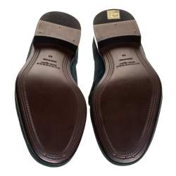 Burberry Green Suede Leather Solway Chain Detail Slip On Loafers Size 44