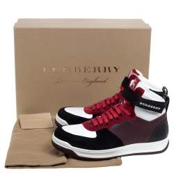 Burberry Multicolor Suede and Leather Dennis High Top Sneakers Size 41