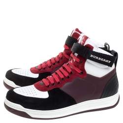 Burberry Multicolor Suede and Leather Dennis High Top Sneakers Size 41