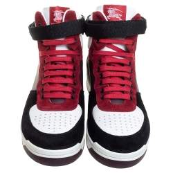Burberry Multicolor Suede and Leather Dennis High Top Sneakers Size 41