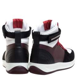 Burberry Multicolor Suede And Leather Dennis High Top Sneakers Size 44