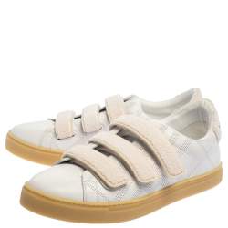 Burberry White Perforated Leather Bert Low Top Sneakers Size 43.5