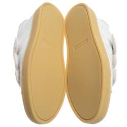 Burberry White Perforated Leather Bert Low Top Sneakers Size 43.5
