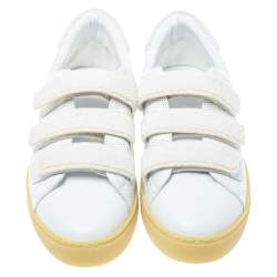 Pre Owned Burberry White Perforated Leather Bert Low Top Sneakers Size 41.5