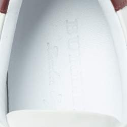 Burberry White Perforated Leather Albert Low Top Sneakers Size 44