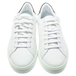 Burberry White Perforated Leather Albert Low Top Sneakers Size 44