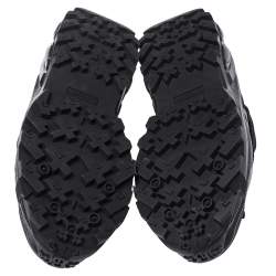 Burberry Black Mesh And Leopard Print Satin Arthur Low Top Sneakers Size 44