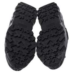 Burberry Black Mesh And Leopard Print Satin Arthur Low Top Sneakers Size 43.5