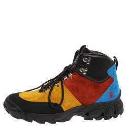 Burberry Multicolor Suede Leather Hiking Ankle Boots Size 44