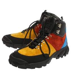 Burberry Multicolor Suede Leather Hiking Ankle Boots Size 44