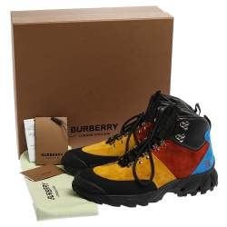Burberry Multicolor Suede Leather Hiking Ankle Boots Size 44