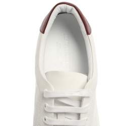Burberry White Leather Albert Perforated Check Low Top Sneakers Size 45