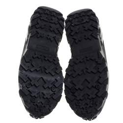 Burberry Black Mesh And Leopard Print Satin Arthur Low Top Sneakers Size 42.5