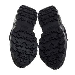 Burberry Black Mesh And Leopard Print Satin Arthur Low Top Sneakers Size 42
