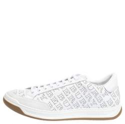 Burberry White/Grey Perforated Leather Timsbury Low Top Sneakers Size 45.5