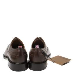 Pre Owned حذاء أوكسفورد بربري "ارندال" جلد بروغي بني مقاس 44