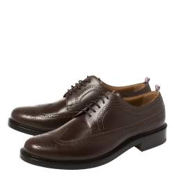 Pre Owned حذاء أوكسفورد بربري "ارندال" جلد بروغي بني مقاس 44