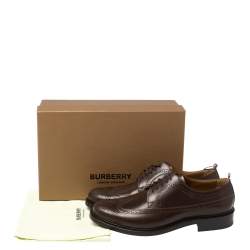 Pre Owned حذاء أوكسفورد بربري "ارندال" جلد بروغي بني مقاس 44