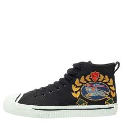 Burberry Black Canvas Kingly Big C High Top Sneakers Size 45