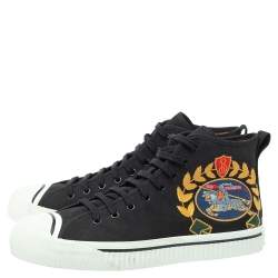 Burberry Black Canvas Kingly Big C High Top Sneakers Size 45