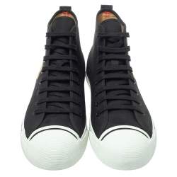 Burberry Black Canvas Kingly Big C High Top Sneakers Size 45