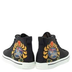 Burberry Black Canvas Kingly Big C High Top Sneakers Size 45