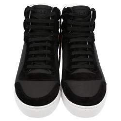 Burberry Black House-check Leather and Suede Reeth Trainers Size EU 43.5
