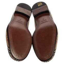 Burberry Multicolor Nova Check Canvas And Leather Moorley Runway Loafers Size 44
