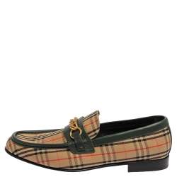 Burberry Multicolor Nova Check Canvas And Leather Moorley Runway Loafers Size 44