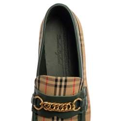 Burberry Multicolor Nova Check Canvas And Leather Moorley Runway Loafers Size 44