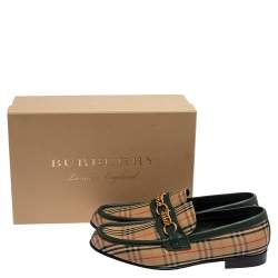 Burberry Multicolor Nova Check Canvas And Leather Moorley Runway Loafers Size 45