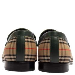 Burberry Multicolor Nova Check Canvas And Leather Moorley Runway Loafers Size 45