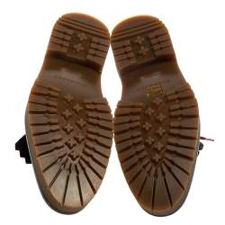 مملوكة مسبقًا Burberry Two Tone Brogue Leather Bissett Fringe Detail Lace Up Platform Derby Size 41