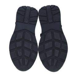 Burberry Black Logo Detail Leather, Nubuck and Mesh Sneakers Size EU 40