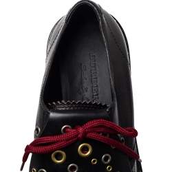 Pre Owned Burberry Two Tone Brogue Leather Bissett Fringe Lace Up Derby Size 41