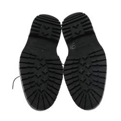 Pre Owned حذاء ديربي بربري كريبرز جلد عنابي مغزول برباط مقاس 44