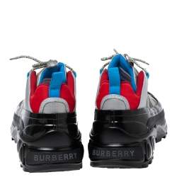 Burberry Grey Suede And Rubber Arthur Sneakers Size 43.5