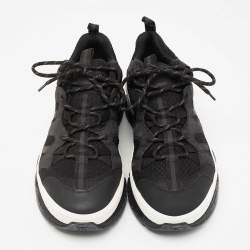 Burberry Black Leather And Mesh Lace Up Sneakers Size 43