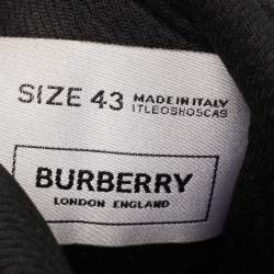 Burberry Black Leather And Mesh Lace Up Sneakers Size 43