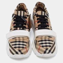 Burberry Multicolor Check Canvas Regis Chunky Sneakers Size 42