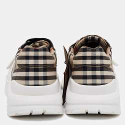 Burberry Multicolor Check Canvas Regis Chunky Sneakers Size 42