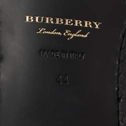 مملوكة مسبقًا Burberry Navy Blue Patent Leather Bedmoore Fringe Detail Penny Loafers Size 44