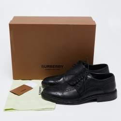 Pre Owned Burberry Black Brogue Leather Rayford Derby Size 43