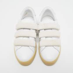 Pre Owned Burberry White Leather Perforated Leather Bert Low Top Sneakers Size 40